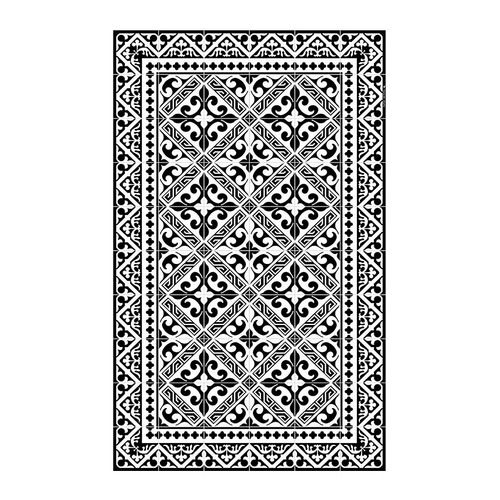 베이자플로우 플로르드리스 PVC 타일 러그 - Black &amp; White, 140x220cm(예약판매/선주문후 50일 소요)