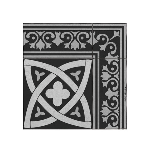 베이자플로우 셀틱 PVC 타일 러그 - Celtic Black Concrete, 180x260cm(예약판매/선주문후 50일 소요)