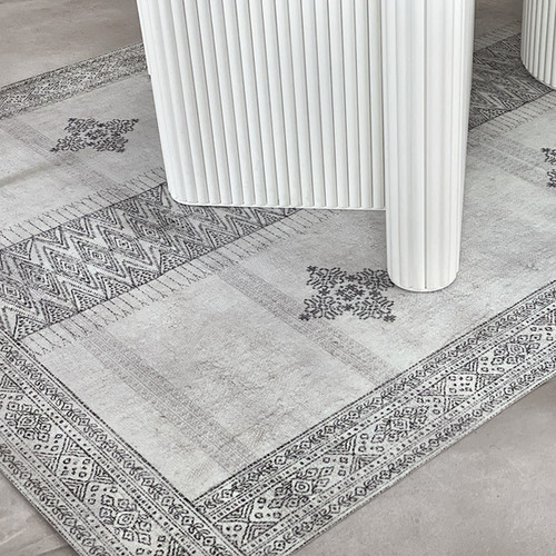 베이자플로우 에마 PVC 러그 - Ema White, 50x120cm